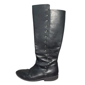 Bed Stu Equestrian Riding Boots Women 7 Black Leather Zipper Festival Rodeo Moto